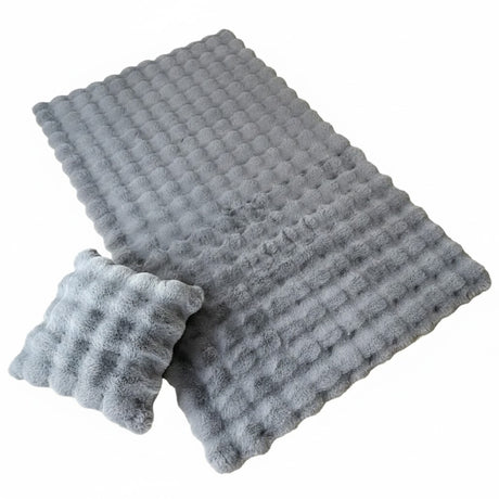 Tapete de Sala Terciopelo Gris Claro 90x150cm Rectangular Muy Suave Pet Friendly - TAPETES Y ALFOMBRAS | Bylmo
