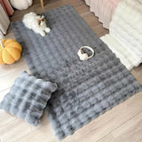 Tapete de Sala Terciopelo Gris Claro 90x150cm Rectangular Muy Suave Pet Friendly - TAPETES Y ALFOMBRAS | Bylmo