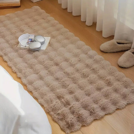 Tapete de Sala Terciopelo Beige 90x150cm Rectangular Muy Suave Pet Friendly - TAPETES Y ALFOMBRAS | Bylmo