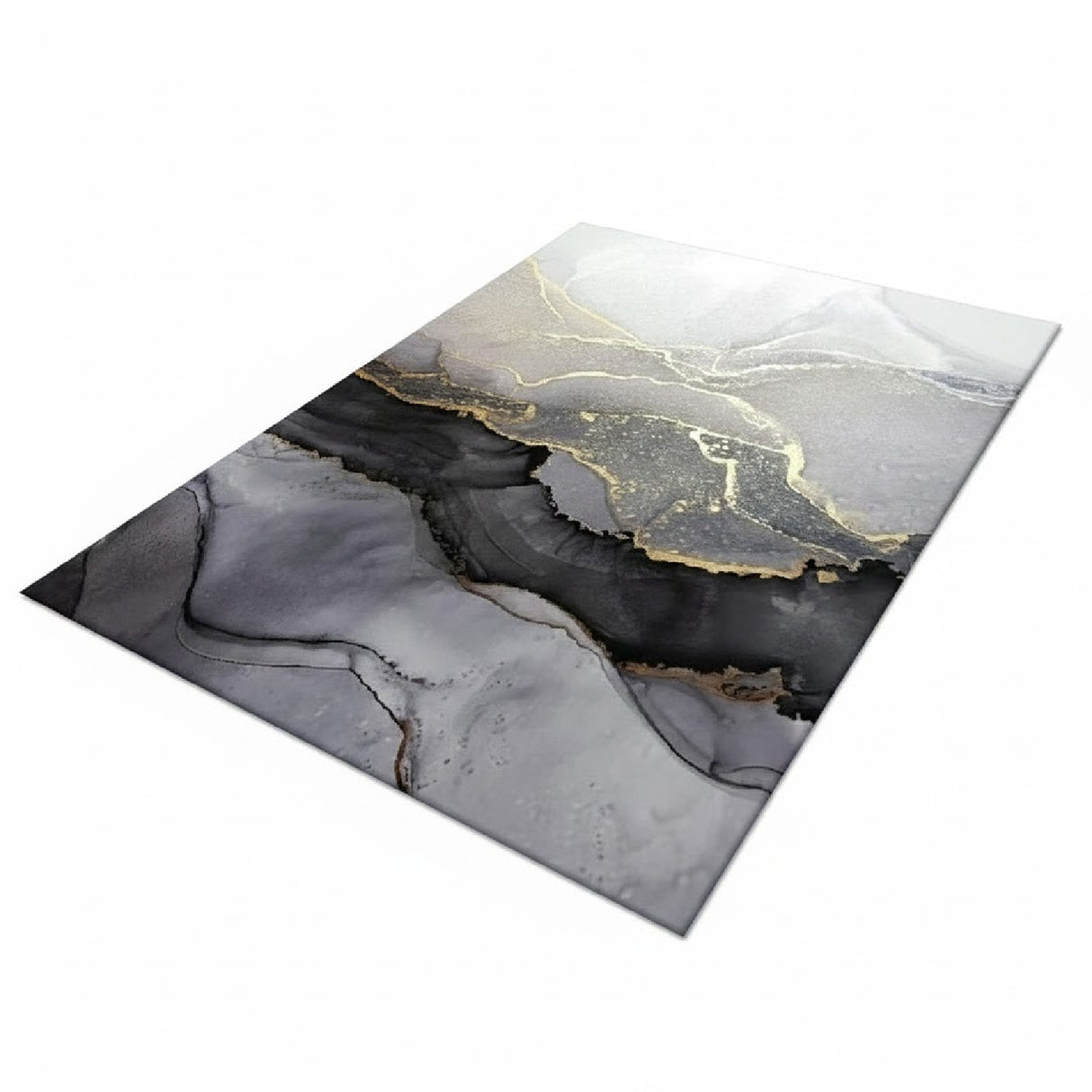 Tapete de Sala Persa Estela de Oro Petróleo 150x180cm Rectangular Muy Suave Pet Friendly - TAPETES Y ALFOMBRAS | Bylmo