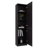 Estantería Home M5 Wengue 45x180.6cm Rectangular con Tres Entrepaños y Dos Puertas - BIBLIOTECAS Y ESTANTERIAS | Bylmo