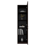Estantería Home M5 Nogal y Negro 45x180.6cm Rectangular con Tres Entrepaños y Dos Puertas - BIBLIOTECAS Y ESTANTERIAS | Bylmo