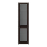 Estantería Home M6 Nogal y Negro 45x180.6cm Rectangular con Tres Entrepaños y Dos Puertas con Vidrio - BIBLIOTECAS Y ESTANTERIAS | Bylmo