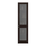 Estantería Home M6 Nogal y Negro 45x180.6cm Rectangular con Tres Entrepaños y Dos Puertas con Vidrio - BIBLIOTECAS Y ESTANTERIAS | Bylmo