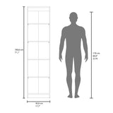 Estantería Home M5 Plomo y Blanco 45x180.6cm Rectangular con Tres Entrepaños y Dos Puertas - BIBLIOTECAS Y ESTANTERIAS | Bylmo