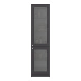 Estantería Home M6 Plomo y Blanco 45x180.6cm Rectangular con Tres Entrepaños y Dos Puertas con Vidrio - BIBLIOTECAS Y ESTANTERIAS | Bylmo