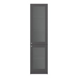 Estantería Home M6 Plomo y Blanco 45x180.6cm Rectangular con Tres Entrepaños y Dos Puertas con Vidrio - BIBLIOTECAS Y ESTANTERIAS | Bylmo