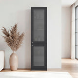 Estantería Home M6 Plomo y Blanco 45x180.6cm Rectangular con Tres Entrepaños y Dos Puertas con Vidrio - BIBLIOTECAS Y ESTANTERIAS | Bylmo
