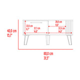 Mesa de Centro Vance Capri y Fresno Europeo 80x40cm Rectangular con Patas y Compartimiento - MESAS DE CENTRO | Bylmo