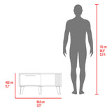 Mesa de Centro Vance Capri y Fresno Europeo 80x40cm Rectangular con Patas y Compartimiento - MESAS DE CENTRO | Bylmo