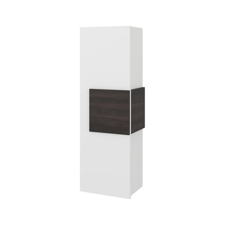 Gabinete de Baño Vanguard Blanco y Nogal 32x97.5cm Rectangular con Dos Entrepaños y Una Puerta - GABINETES DE BANHO | Bylmo