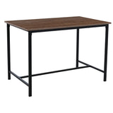 Juego de Comedor Retro Marrón 110x75cm Rectangular de Seis Puestos con Dos Bancos - COMEDORES | Bylmo