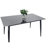 Juego de Comedor Genova Negro 140x75cm Rectangular de Cuatro Puestos con Cuatro Sillas