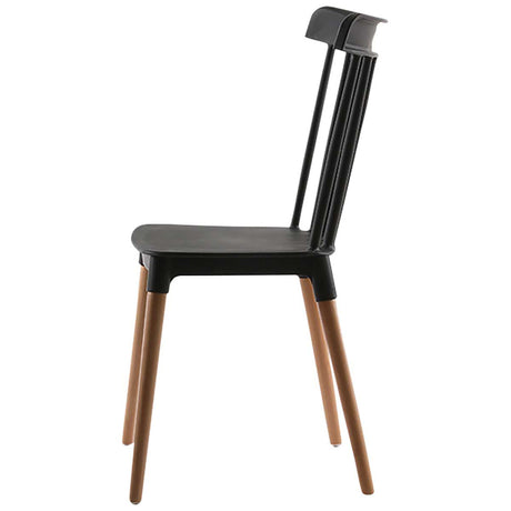 Silla de Comedor Atena Negro 43x84cm con Espaldar y Asisento Ovalado - SILLAS Y BUTACOS | Bylmo