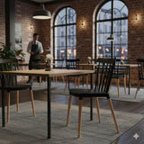 Silla de Comedor Atena Negro 43x84cm con Espaldar y Asisento Ovalado - SILLAS Y BUTACOS | Bylmo