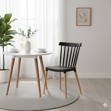 Silla de Comedor Atena Negro 43x84cm con Espaldar y Asisento Ovalado - SILLAS Y BUTACOS | Bylmo