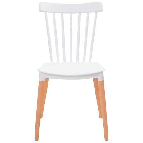 Silla de Comedor Atena Blanco 43x84cm con Espaldar y Asisento Ovalado - SILLAS Y BUTACOS | Bylmo