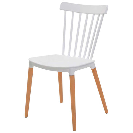 Silla de Comedor Atena Blanco 43x84cm con Espaldar y Asisento Ovalado - SILLAS Y BUTACOS | Bylmo