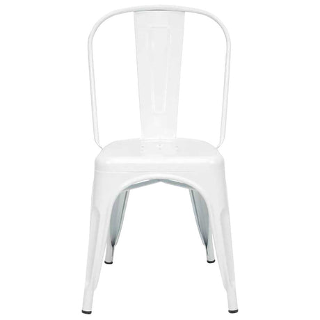 Silla para Restaurante Tolix Blanco 43x84cm con Espaldar y Asisento Ovalado - SILLAS Y BUTACOS | Bylmo