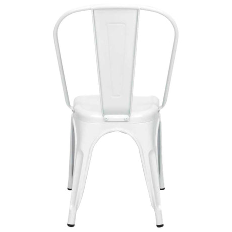 Silla para Restaurante Tolix Blanco 43x84cm con Espaldar y Asisento Ovalado - SILLAS Y BUTACOS | Bylmo