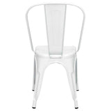 Silla para Restaurante Tolix Blanco 43x84cm con Espaldar y Asisento Ovalado - SILLAS Y BUTACOS | Bylmo