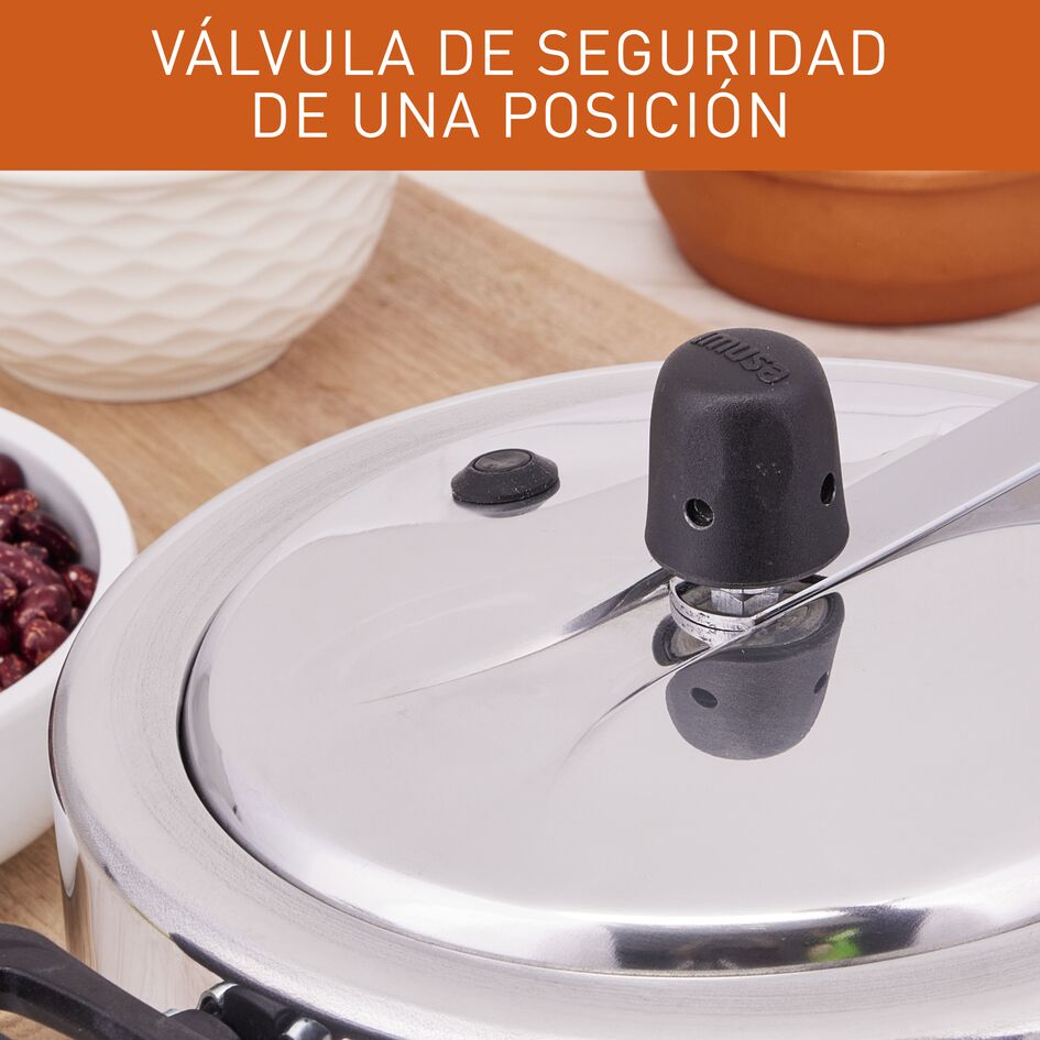 Olla a Presión Imusa Maxi Gris 42x21cm de Seis Litros con Cierre Interno - OLLAS Y SARTENES | Bylmo
