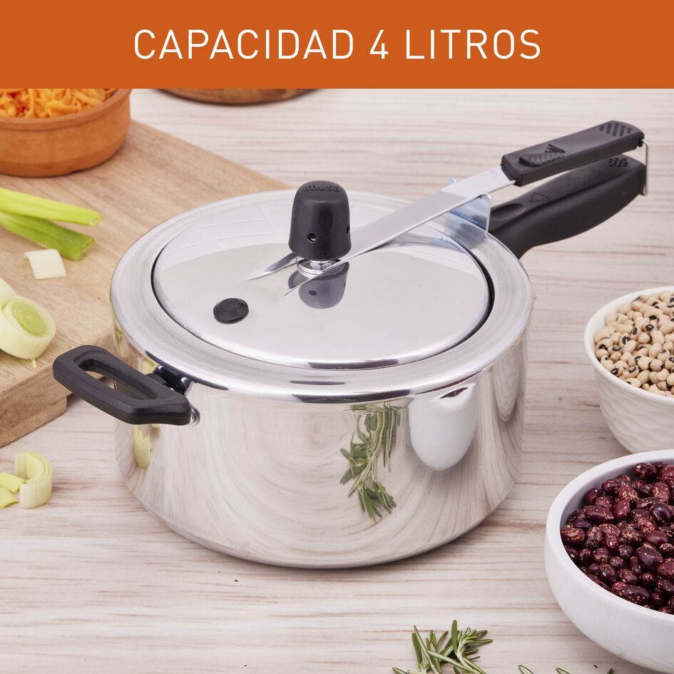 Olla a Presión Imusa Maxi Gris 39x16cm de Cuatro Litros con Cierre Interno - OLLAS Y SARTENES | Bylmo