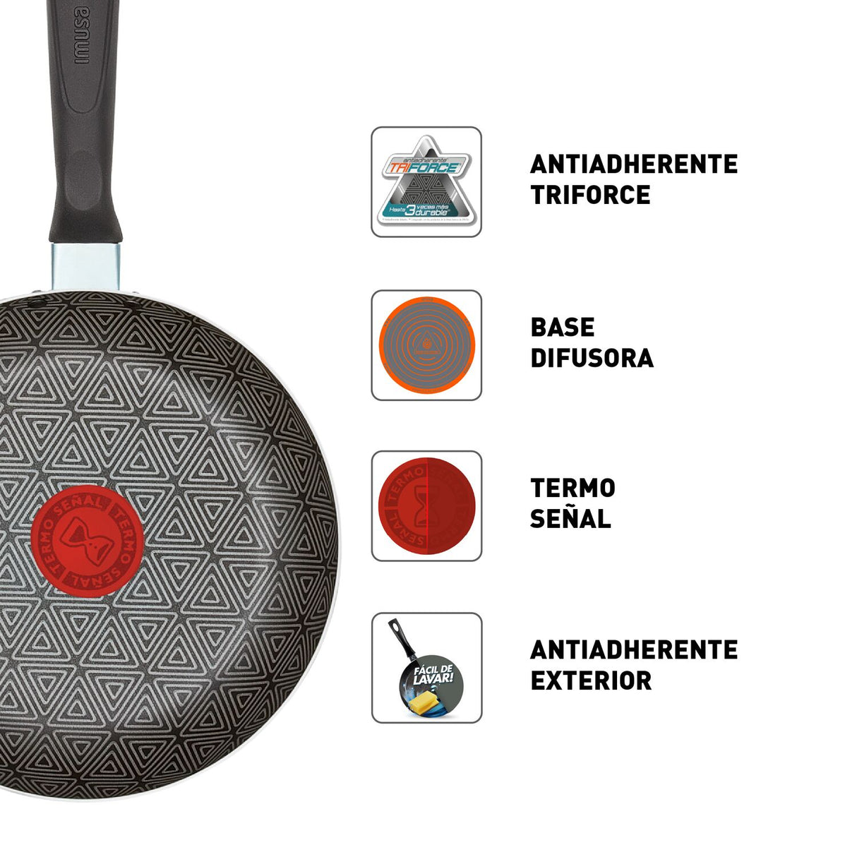 Set de Sartenes Imusa Talent Gris Oscuro 35.5x9.5cm con Tapa y Revestimiento Antiadherente - OLLAS Y SARTENES | Bylmo