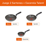 Set de Sartenes Imusa Talent Gris Oscuro 35.5x9.5cm con Tapa y Revestimiento Antiadherente - OLLAS Y SARTENES | Bylmo