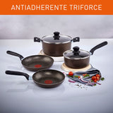 Combo Olla a Presión Imusa SecuryPlus Gris y Negro de Siete Litros con Batería de Cocina - OLLAS Y SARTENES | Bylmo