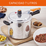 Combo Olla a Presión Imusa SecuryPlus Gris y Negro de Siete Litros con Batería de Cocina - OLLAS Y SARTENES | Bylmo