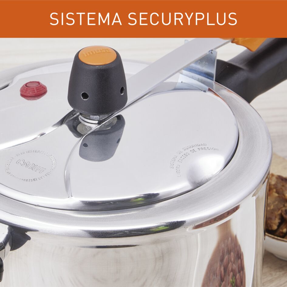 Combo Olla a Presión Imusa SecuryPlus Gris y Negro de Siete Litros con Batería de Cocina - OLLAS Y SARTENES | Bylmo