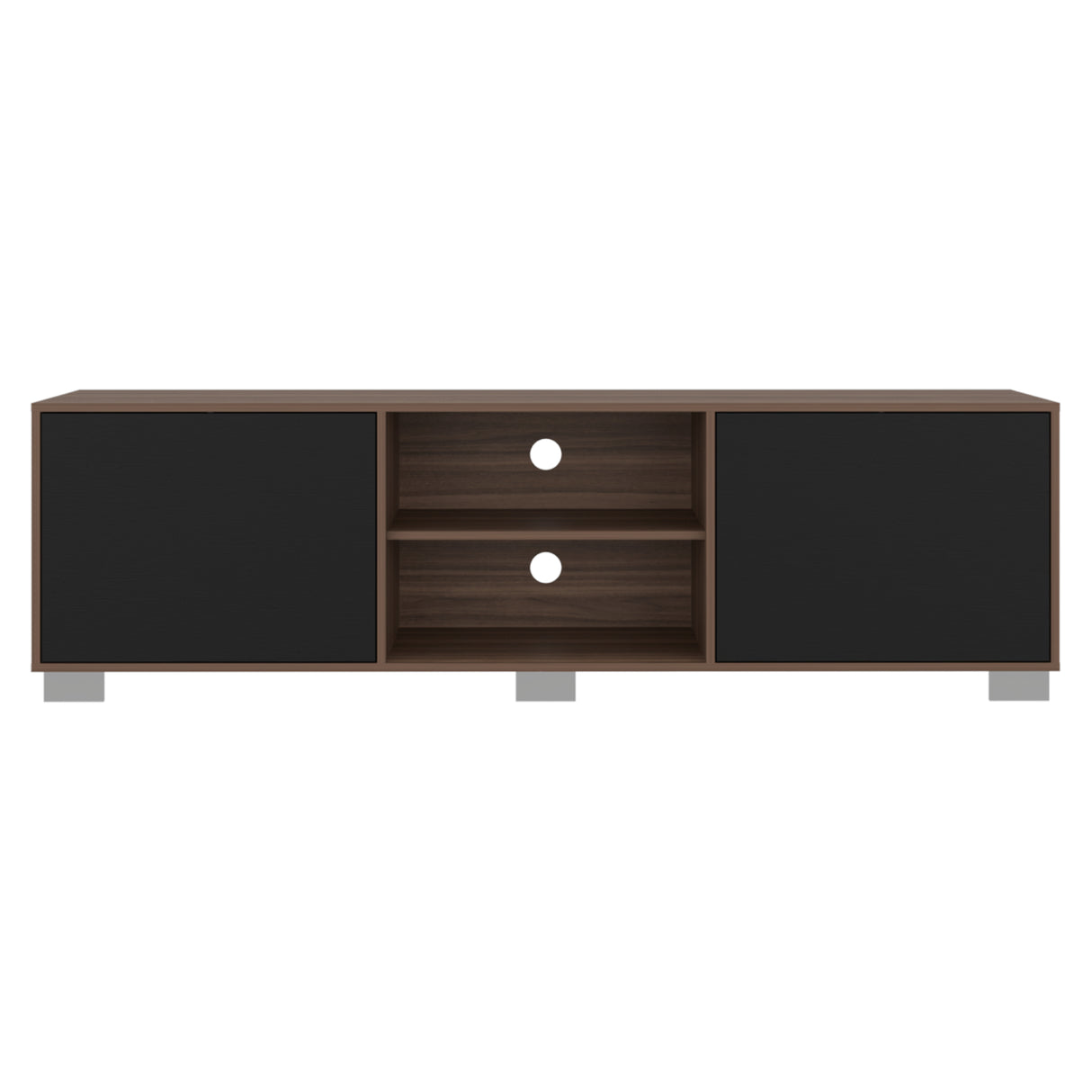 Rack de TV Classic Avellana y Wengue 180x52.5cm para TV Hasta 70" Pulgadas con Cuatro Compartimientos - MUEBLES DE TV | Bylmo