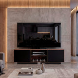 Rack de TV Classic Avellana y Wengue 180x52.5cm para TV Hasta 70" Pulgadas con Cuatro Compartimientos - MUEBLES DE TV | Bylmo