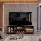 Rack de TV Classic Avellana y Wengue 180x52.5cm para TV Hasta 70" Pulgadas con Cuatro Compartimientos - MUEBLES DE TV | Bylmo