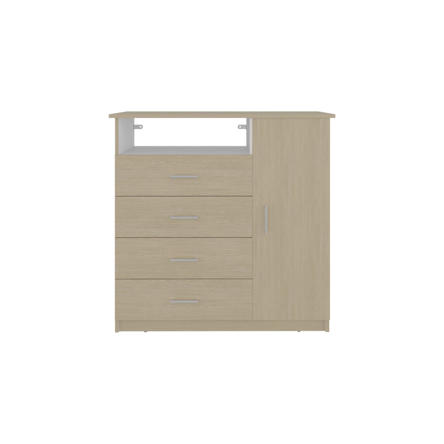 Cómoda Z 91 Cartagena y Blanco 91x88.6cm De Cuatro Hileras con Cuatro Cajones y con Espacio para TV - CAJONERAS Y COMODAS | Bylmo