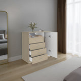 Cómoda Z 91 Cartagena y Blanco 91x88.6cm De Cuatro Hileras con Cuatro Cajones y con Espacio para TV - CAJONERAS Y COMODAS | Bylmo