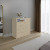 Cómoda Z 91 Cartagena y Blanco 91x88.6cm De Cuatro Hileras con Cuatro Cajones y con Espacio para TV - CAJONERAS Y COMODAS | Bylmo