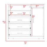 Cómoda Z 91 Cartagena y Blanco 91x88.6cm De Cuatro Hileras con Cuatro Cajones y con Espacio para TV - CAJONERAS Y COMODAS | Bylmo