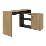 Combo Escritorio Axis Eco Fresno Wengue y Mesa Auxiliar Mercer Blanco - Bylmo