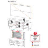 Combo Rack con Panel de Tv Florida Negro 175x63cm para Tv Hasta 65" Pulgadas con Dos Cajones y con Cuatro Compartimientos - MUEBLES DE TV | Bylmo