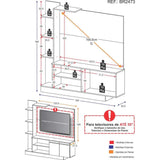 Centro de Entretenimiento Colon Blanco y Gris 165x164cm para Tv Hasta 55" Pulgadas con Un Cajón y con Seis Compartimientos - MUEBLES DE TV | Bylmo