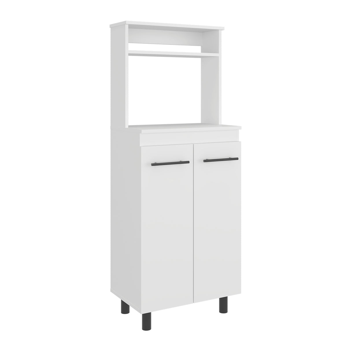 Mueble Microondas Alani Blanco 60x140cm con Dos Puertas y con Patas - ALACENAS Y MUEBLES MICROONDAS | Bylmo