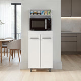 Mueble Microondas Alani Blanco 60x140cm con Dos Puertas y con Patas - ALACENAS Y MUEBLES MICROONDAS | Bylmo