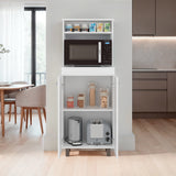 Mueble Microondas Alani Blanco 60x140cm con Dos Puertas y con Patas - ALACENAS Y MUEBLES MICROONDAS | Bylmo