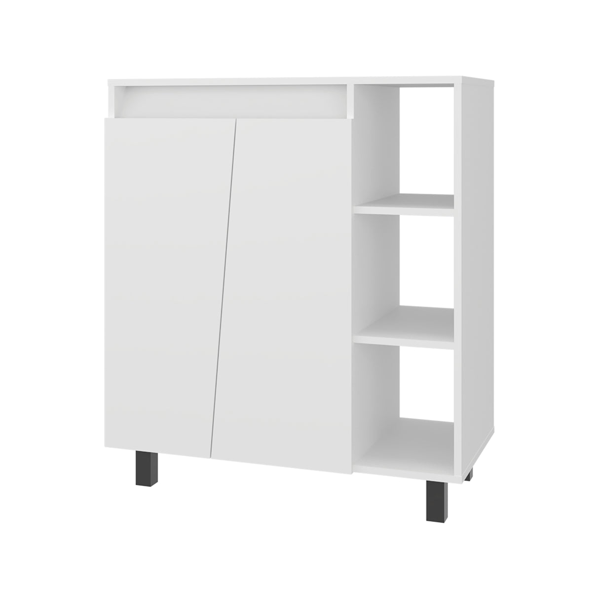 Mueble Microondas Cesena Blanco 80x92.2cm con Dos Puertas y con Patas - ALACENAS Y MUEBLES MICROONDAS | Bylmo