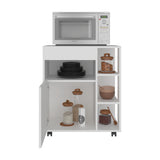 Carro Microondas Kaito Blanco 65.5x77.1cm con Una Puerta y con Ruedas - ALACENAS Y MUEBLES MICROONDAS | Bylmo