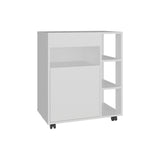 Carro Microondas Kaito Blanco 65.5x77.1cm con Una Puerta y con Ruedas - ALACENAS Y MUEBLES MICROONDAS | Bylmo