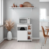 Carro Microondas Kaito Blanco 65.5x77.1cm con Una Puerta y con Ruedas - ALACENAS Y MUEBLES MICROONDAS | Bylmo