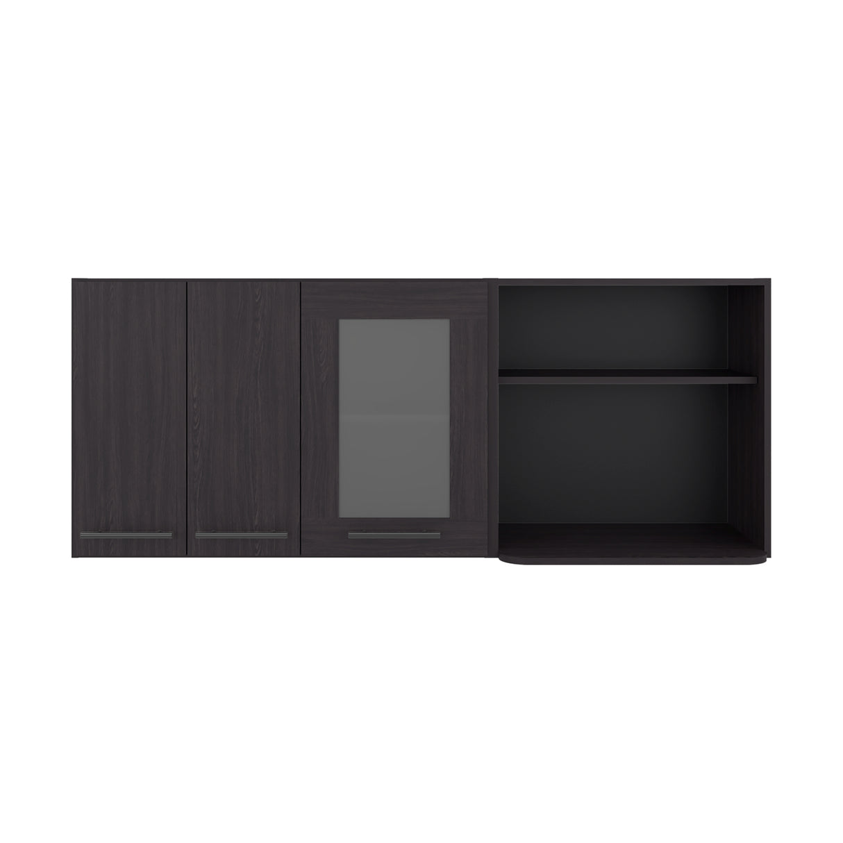 Mueble Superior de Cocina Hasselt Wengue 150x60cm con Tres Puertas y con Dos Entrepaños - MUEBLES SUPERIORES DE COCINA | Bylmo